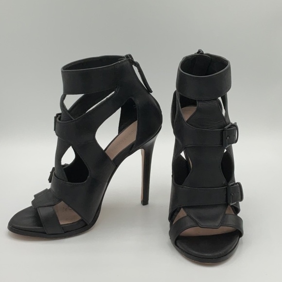 Pour La Victoire High Dress Cage Stiletto Pumps size 7 - Picture 1 of 13